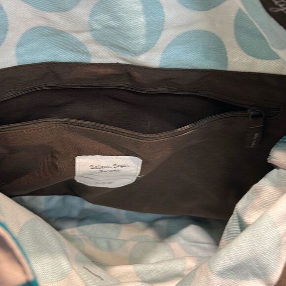 thirty-one Retro Metro Foldover Crossbody Shoulder Bag Purse Tote Teal Mod Dot - Picture 7 of 7